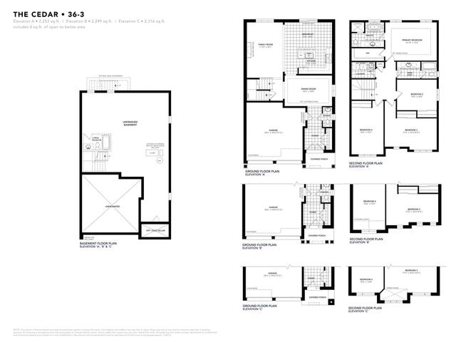 36' Cedar Elev. A,B,C