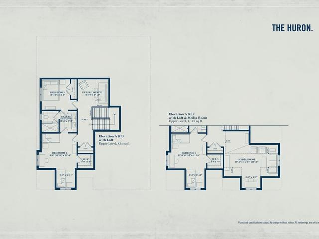 Huron - Elev. A with Loft/Media