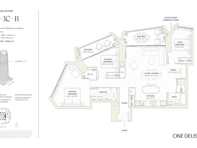 3C w/ Balcony - Suite 3706