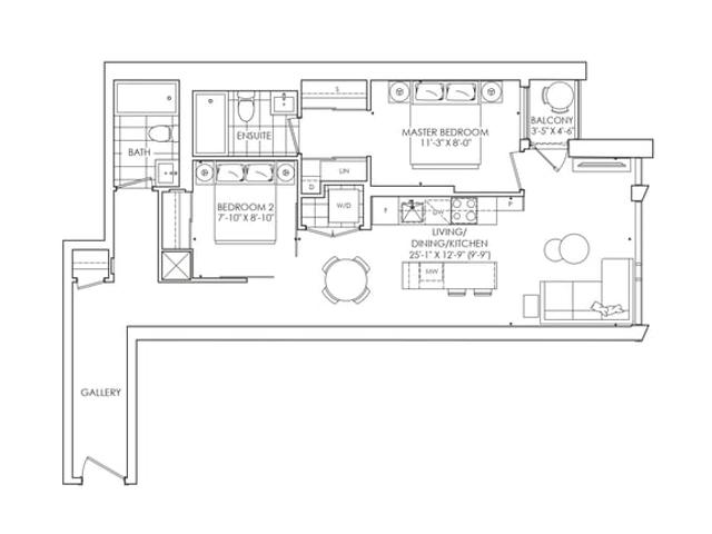 844 sq. ft. (Starting Level 204)