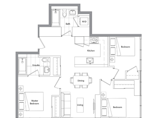 3B (17/F–59/F) Lower Typical Tower B