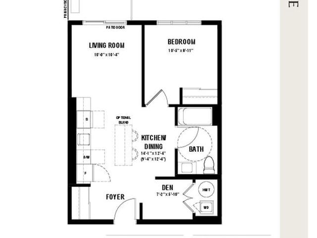 1 Bed + Den 1B 