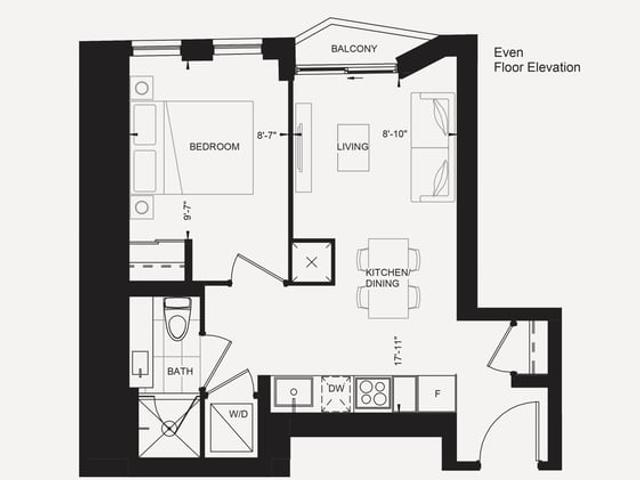 Unit 10 498 sqft (with Balcony)