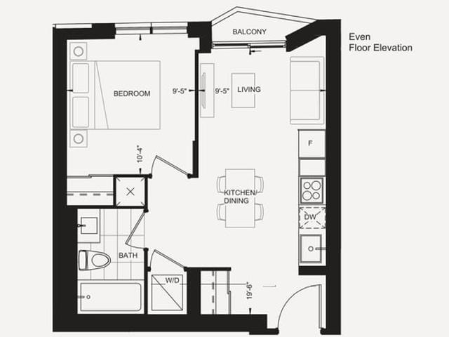 Unit 01 439sqft (with Balcony)